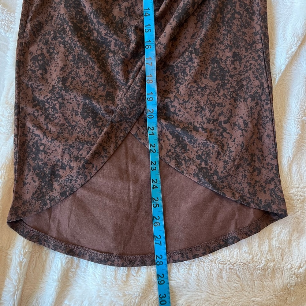 Open Edit NWT Brown Black Ruched Pattern Pencil Stretch Skirt size XS Nordstrom - Picture 8 of 8